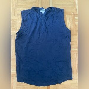 Frank & Oak Navy Sleeveless Blouse